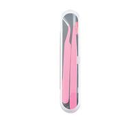 Outil de beauté de toilettage des Sourcils, Tondeuse, Acier Inoxydable 2 pièces/Ensemble dissolvant d'extension de Faux Cils Pince à épiler Maquillage Rose(Pink)