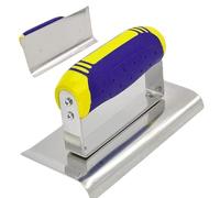 Outil de bord pour béton - En acier inoxydable - Extrémités droites incurvées - Poignée ergonomique - Truelle de précision - Fermeture en béton et outil de coupe - Parfait pour les projets concrets et