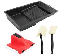 Outil de bordure avec garniture et tampon de retouche, ensemble de plateau de peinture facile à utiliser, outil de peinture de bords muraux pour intérieur de maison, bordure intelligente pour plafond