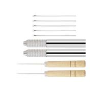 Outil de bricolage multifonction pour l'implantation de cheveux de poupée et les projets artistiques, aiguille enracinée en métal et poignée en bois confortable pour l'enracinement de poupée