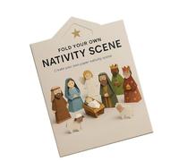 Outil de bricolage pour crèches en papier avec instructions de pliage simples. Créez des histoires de Noël Décorations pour cheminées, bibliothèques, kits de présentation pour les familles Activités