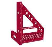 Outil de cadrage carré : règle triangulaire en d'aluminium, guide de marquage de mesure de 22,5 à 90 degrés, équerre de charpentier à angles multiples | Menuiserie Menuiserie Ingen