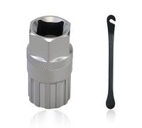 Outil de cassette de vélo - Extracteur de couronne dentée - Accessoire - Extracteur de cassette - Extracteur de pignon de vélo - Avec 1 démonte-pneu en métal noir