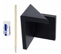 Outil de centrage d'angle de 45 degrés en alliage d'aluminium avec crayon pour le travail du bois (noir)