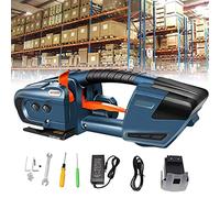 Outil de cerclage électrique avec chauffage manuel pour courroies PP/PET de 1/2 po - 5/8 po - Machine de cerclage automatique sans couture avec batterie pour boîtes sans joint, chaleur par friction et