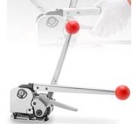 Outil de cerclage en acier, outil d'emballage manuel pour sangles en acier de 16/19 mm, tendeur et cutter pour bandes métalliques, outil de bandage sans joint pour emballage