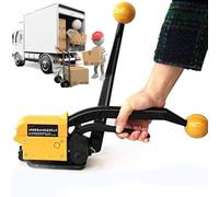 Outil de cerclage manuel en acier - Tendeur et cutter sans boucle, machine de cerclage sans joint portable pour sangles en acier de 13 à 19 mm de largeur, solutions d'emballage durables pour