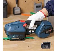 Outil de cerclage sans fil 3200N avec batterie rechargeable - Cerclage électrique industriel pour bandes PP/PET/acier, machine automatique de cerclage plastique et acier pour la logistique d 1battery