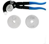 Outil de cintreuse manuelle de tubes 4 en 1 et outil d'ébavurage, coudes lisses de 0 à 90°, outil de cintrage de tuyaux de roue, pour plier (poignée bleue)