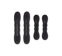 Outil de coiffure en éponge, 4 pièces, boucle plastique, fabricant boucles, chouchou, bandeau torsadé, beignet, chignon, bigoudi, bandeaux(Black1)