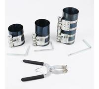 Outil de compresseur réglable avec pince d'installation, outil de réparation de moteur en acier au manganèse 65# pour tondeuse à gazon, tracteur et entretien du piston automobile (7,6 cm)