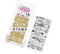 Outil De Conception Modèle D'impression Clous En Métal Réutilisables Avec Plusieurs Motifs Artistiques Pour Application Vernis Gel Modèle 'art 'ongle En Acier Inoxydable