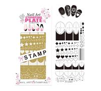 Outil De Conception Modèle D'impression Clous En Métal Réutilisables Avec Plusieurs Motifs Artistiques Pour Application Vernis Gel Modèle 'art 'ongle En Acier Inoxydable