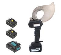 Outil de coupe de fil électrique, coupe-câble à cliquet pour aluminium et cuivre, coupe-câble hydraulique alimenté par batterie avec 2 piles rechargeables, capacité de coupe de 65 mm