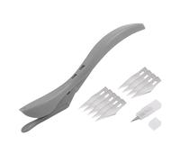 Outil de coupe de papier cadeau, coupe-papier portable avec lames pour emballage cadeau, papier artisanal, scrapbooking, coupe-papier facile et sûr pour cadeaux, gris