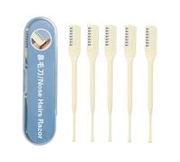 Outil de coupe des cheveux de nez, coupe-cheveux de nez, Rasoir à cheveux nasal double face à 5 pièces avec cueilleur d'oreille, Travel Ear and Nose Grooming Supplies for Men Women Makeup