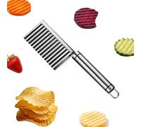 Outil De Coupe Ondulé for Frites, Fruits Et Légumes, Coupe-pomme De Terre En Acier Inoxydable, Couteau Ondulé Manuel for Légumes, Frites, Beurre Et Fruits(1pcs)