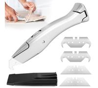 Outil de Crochet de Tapis Cutter securité Couteau pliant professionnel + 4 lames SK5 pour Lames de Crochet Concaves Utilitaires Standard