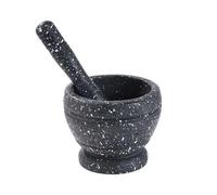 Outil de cuisine manuel pour hacher l'ail et les épices avec bol de broyage robuste et pilon pour la préparation quotidienne des aliments frais (noir, 17 x 9 x 9 cm)