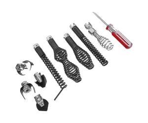 Outil de Débouchage pour Perceuse, Lame Latérale, Acier Noir | Tuyaux PVC et Fonte, Ressort Souple Intégré, Machine de Nettoyage, Évacue Cheveux et Graisse