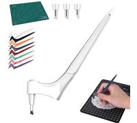 Outil De DéCoupe Pour Loisirs CréAtifs Lame Rotative à 360 DegréS, Stylo De Cutter Rotatif Avec 3 Lames Rotatives à DifféRents DegréS (15°, 30°, 45°), Pour Pochoirs Scrapbooking Bricolage (White)