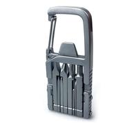 Outil de défense 13 en 1 avec décapsuleur, support de téléphone, outil multifonction, mousqueton, tournevis, outil multifonction pour extérieur en acier inoxydable robuste