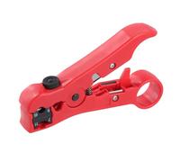 Outil de Dénudage pour Câbles Coaxiaux et de Données, Dénudeur de Câbles, 125 mm Universel Pince à Dénuder Cutter Outil, Multifonctionnelle Denudeur Cable Electrique Compatible Coax RG59/6/7/11, Rouge