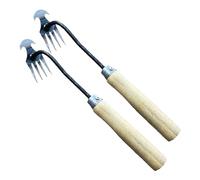 Outil de désherbage à main - 4 dents - Outil de retrait manuel à haute résistance et ergonomique pour désherbage, excavation, desserrage et plantation ergonomique