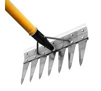 Outil de désherbage,Manuel Robuste Ergonomique - Râteau désherbeur en Acier au Carbone,pour Pelouse Extérieur, Jardin, Agriculture, Culture, Déchaumage, Enlèvement des Cailloux