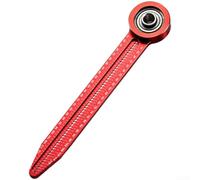 Outil de dessin circulaire en alliage d'aluminium, avec échelle claire, précision pour boussole, pour le travail du bois et le dessin, portable, rouge, 140 x 28 mm