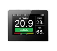 Outil de détection des niveaux dangereux O2 - Instrument de mesure de la pollution atmosphérique sensible pour chantier industriel - Testeur d'air intérieur