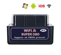 Outil De Diagnostic Automobile Super Mini Elm327 Obd2,Scanner Automatique Obd,Wifi V1.5,Pour Android/Pc/Ios,Dernière Version 327 V2.1 - Type V1.5 Wifi Black