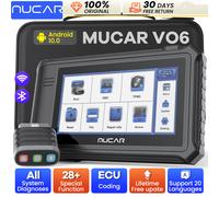 Outil de diagnostic OBD2 MUCAR VO6, scanner OBD2 pour diagnostic de tous les systèmes CAN FD, 28 fonctions de réinitialisation, outil de diagnostic automobile, mise à jour gratuite à vie MUCAR VO6
