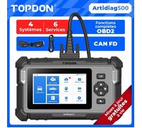 Outil de Diagnostic TOPDON ArtiDiag500-FR Scanner pour Moteur Transmission ABS SRS Lecteur de Code en français