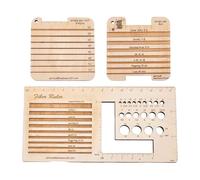 Outil de dimensionnement d'aiguilles à tricoter - Jauge et règle d'aiguille à tricoter en bois de qualité supérieure, calibreur d'aiguilles en bois, convertisseur multifonctionnel durable pour les pro