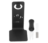 Outil de Distribution Café avec Aiguilles Inox 0,35mm, Manche en Alliage d’Aluminium, Support Magnétique Ajustable - Répartition Optimale, Extraction Améliorée, Usage Maison et