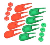 Outil de Divot de Golf, 8pcs PE Plastique de Golf Plastique marqueur Divot Outil de Pitch Fourchette de réparation Verte kit d'alignement Putt pour Golfeur Cadeau
