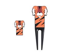 Outil de Divot de Golf - Outil de réparation de Gazon Portable de 9,9 cm | Accessoire de Golf en - Motif Tigre de Dessin animé avec marqueur de Balle pour Un Placement précis et Une