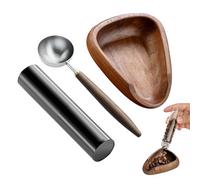 Outil de dosage pour tasse - Verre doseur à café en bois - Appareil de portion de grains - Distributeur de boissons en noyer - Accessoire de brassage vapeur inclus - Tablette ergonomique - Bo manuel