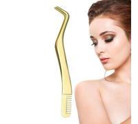 Outil De En Acier Inoxydable - Pincettes D', Peigne À Incurvé | Tweezer D' De Pour Faux, Applicateur Professionnel Pour Le Placement De Coups De Fouet, Maquilleur