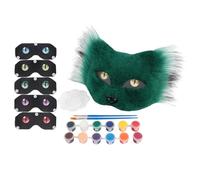 Outil de fabrication d'animaux d'Halloween avec queue souple - Jeu de rôle créatif pour adultes et enfants - Outil de costume de chat demi-visage, H, taille unique