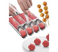 Outil de fabrication de boulettes de viande 4 en 1 en acier inoxydable 304 manuel anti-adhésif portable pour boulettes de viande - Cuillère à boulettes de viande - Outil indispensable pour la