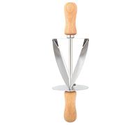 Outil de fabrication de pâtisserie de pâte à pain de coupe de croissant en acier inoxydable avec des emporte-pièces en bois