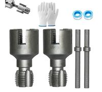 Outil de Filetage de Tuyau Interne et Externe Intégré, Outil de Taraudage, Ensemble D'enfile-tubes en PVC de 1/2", 3/4" pour Perceuse électrique, Filetage de Coupe, Réparation (1/2"+3/4")