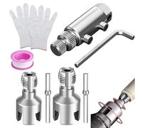 Outil De Filetage Pour Tuyaux PVC, Kit de Taraudage pour Tuyaux en PVC 2-en-1, pour Tuyaux d'eau 1/2" & 3/4", Extracteur de Vis, Extracteur de Filets pour Robinets Cassés, Outil à Tarauder