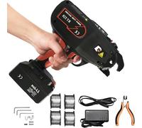 Outil de fixation de barres d'armature sans fil pour treillis en acier et cages, alimentation par batterie 21 V avec 2 batteries haute capacité, 4500 nœuds par charge