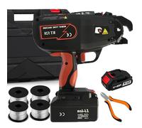 Outil de fixation sans fil avec batterie 21 V, comprend 2 piles et 4 bobines de fil, efficace pour 4500 nœuds par charge, idéal pour les projets de construction et de bricolage