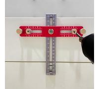 Outil de gabarit d'armoire en alliage d'aluminium pour installation de poignée de porte, 6,3 cm/8,9 cm/10,2 cm/12,7 cm, guide de poinçonnage avec réglage de la distance des bords