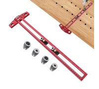 Outil de gabarit de poignée d'armoire - Outils de cheville réglables en d'aluminium - Gabarit de perçage de trous d'armoire - Échelle transparente - Matériel de localisation de poinçon pour