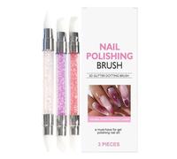 Outil de gel de sculpture d'ongles 3 pièces - Système de brosse de mise en forme de dessin en silicone à double extrémité, kit de dispositif de sculpture d'art de manucure de précision, instrument de
